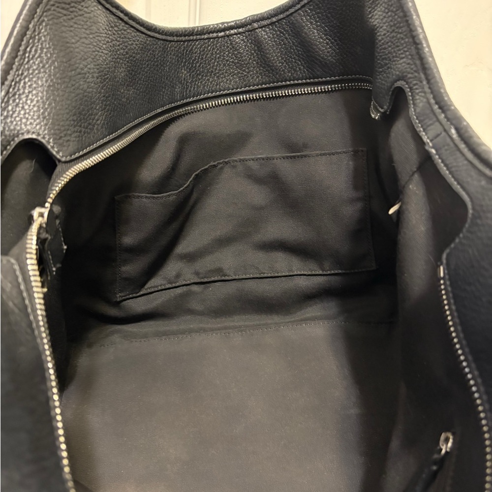 Coach Black Pebbled Leather Shoulder Bag with Silver Hardware - Picture 4 of 7